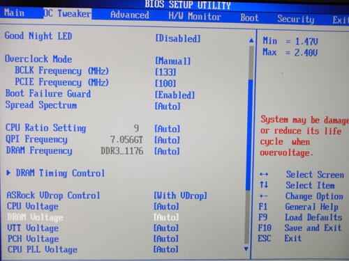 ASRock P55M Pro настройки разгона 2